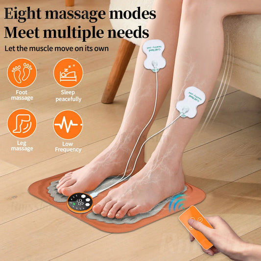3D Smart Foot Massage Pad RF Remote Feet Massager 8 Modes 29 Levels Improve Blood Circulation Relax Muscles Slim Legs Foot Pad Peaceful Pleasures Health and Wellness
