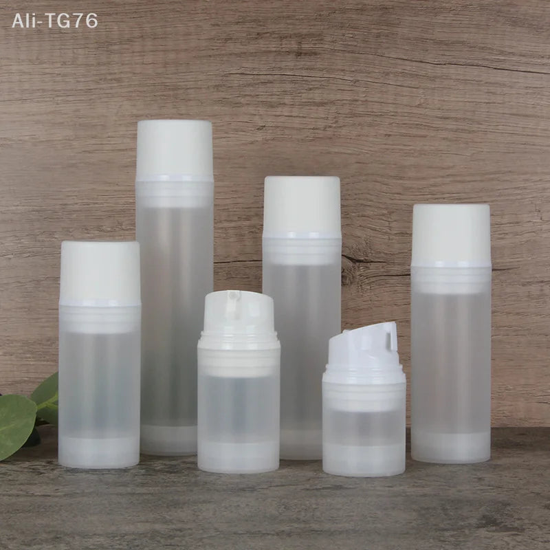 Frosted Refillable Travel Pump Bottle | Airless Lotion Dispenser