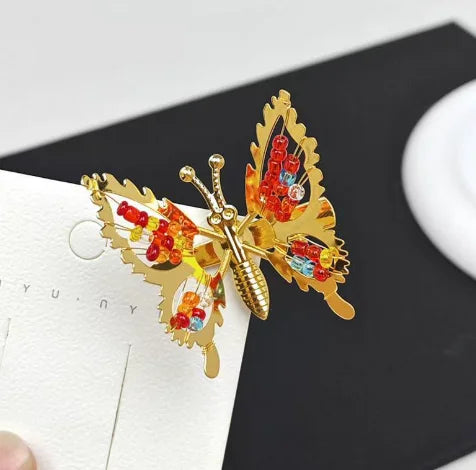 1/2pc 3D Movable Butterfly Shaped Hair Clip Metal Hollow Metallic Flying Butterfly Barrette Kit Hair Accessories silver gold Peaceful Pleasures Health and Wellness Gold 1pc