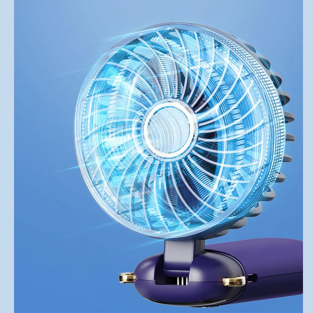 Portable Ultra-Quiet USB Mini Handheld Fan Portable Desk Fans 5 Speed USB Rechargeable Fan with Phone Stand and Display Screen Peaceful Pleasures Health and Wellness