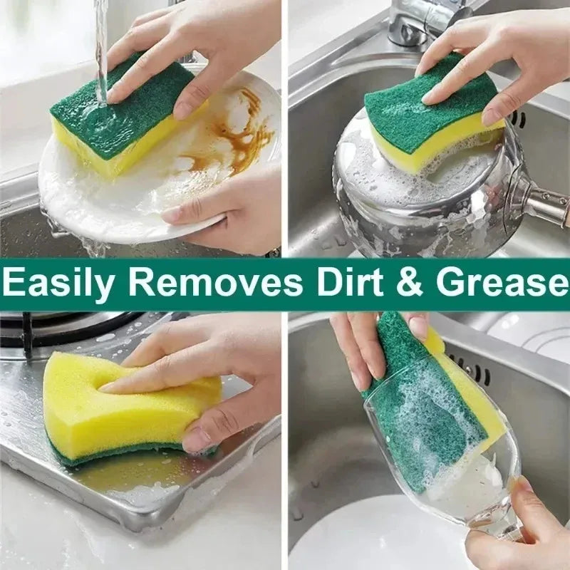 Highly absorbent double-sided sponge magic cleaning pot rust sponge cleaning brush kitchen cleaning tool Peaceful Pleasures Health and Wellness