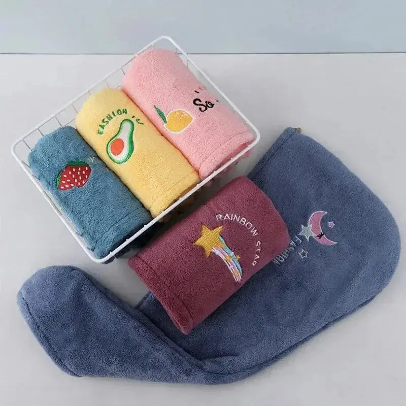 1pc Quickly Dry Hair Hat Super Absorbent Soft Bathroom Women Head Towels Girls Cute Hair Towel Hair Dry Wrap Bonnets Peaceful Pleasures Health and Wellness