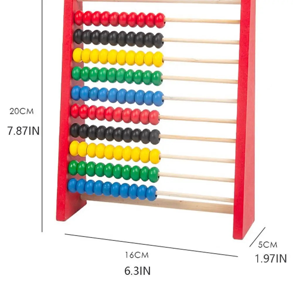 Wooden Abacus for Intelligence Development Colorful Beads Learning Mathematics Tool Mini Montessori Children Peaceful Pleasures Health and Wellness