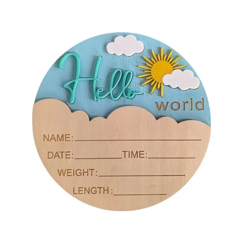 Hello Baby Wooden Sign | Birth Announcement & Nursery Photo Prop