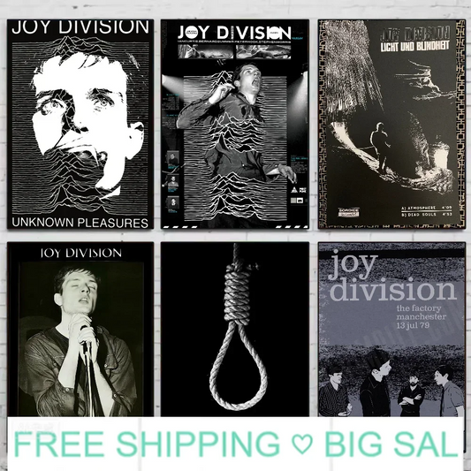 Joy Division British Post Punk Band Canvas Poster Minimalist Aesthetic Wall Art Print Modern Living Room Home Decor Peaceful Pleasures Health and Wellness