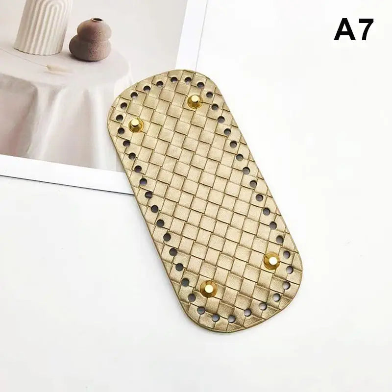 Woven Leather Bag Base 18x8cm | DIY Crochet Purse Bottom