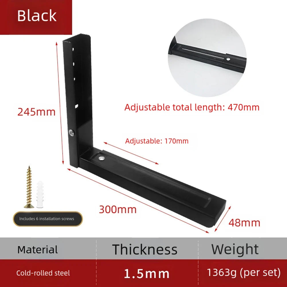 Adjustable Steel Microwave Wall Mounting Brackets – 2 Pack