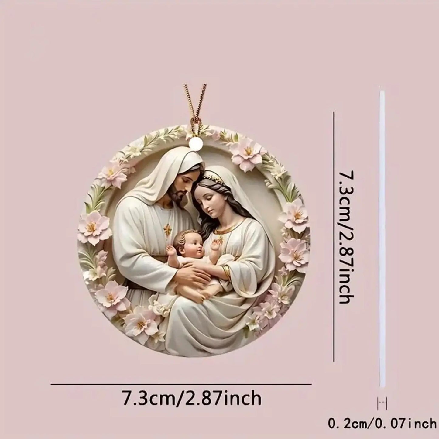 Nativity Scene 2D Acrylic Christmas Ornament | Holy Family Gift