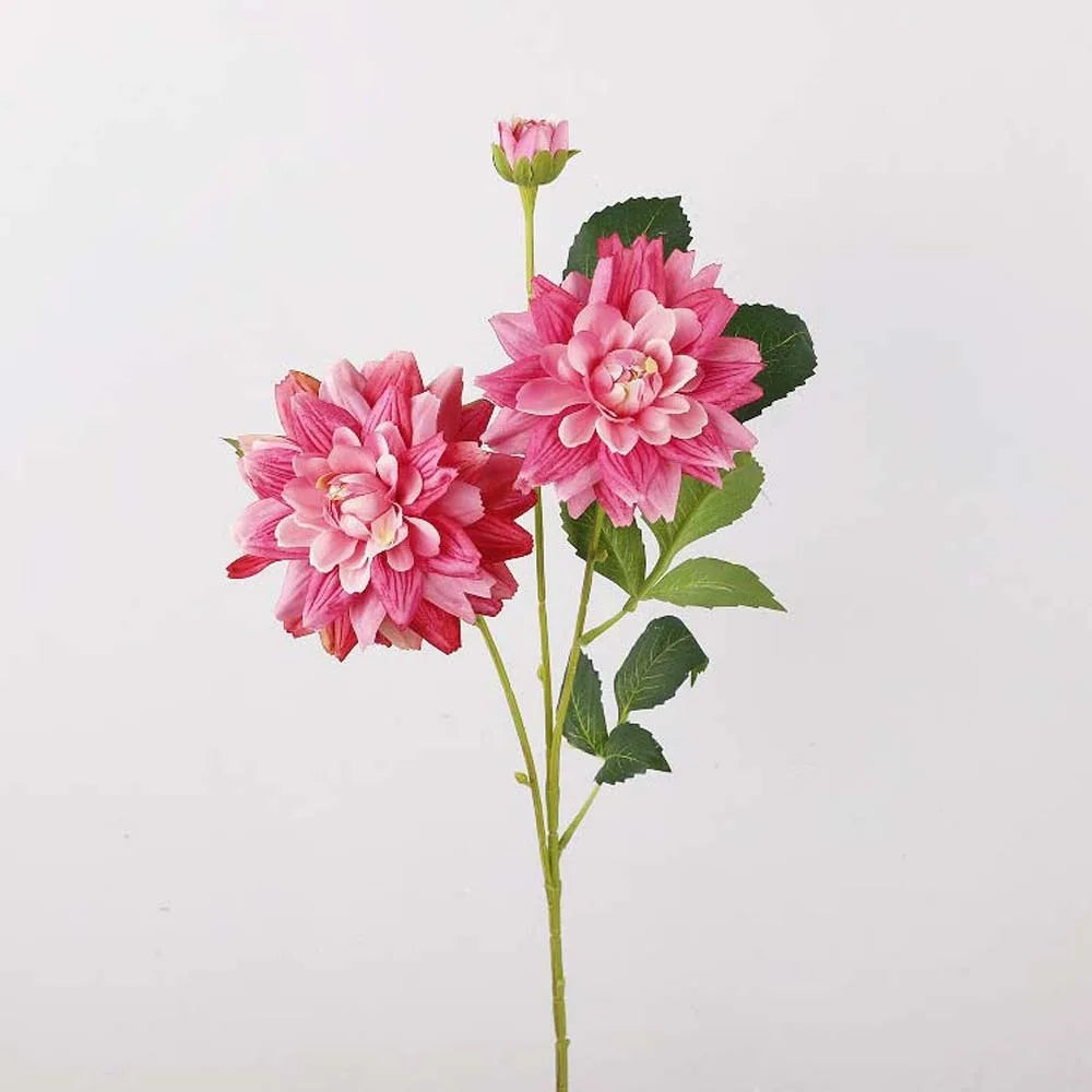 Realistic Artificial Dahlia Flower Branch 76cm | Faux Vase Decor