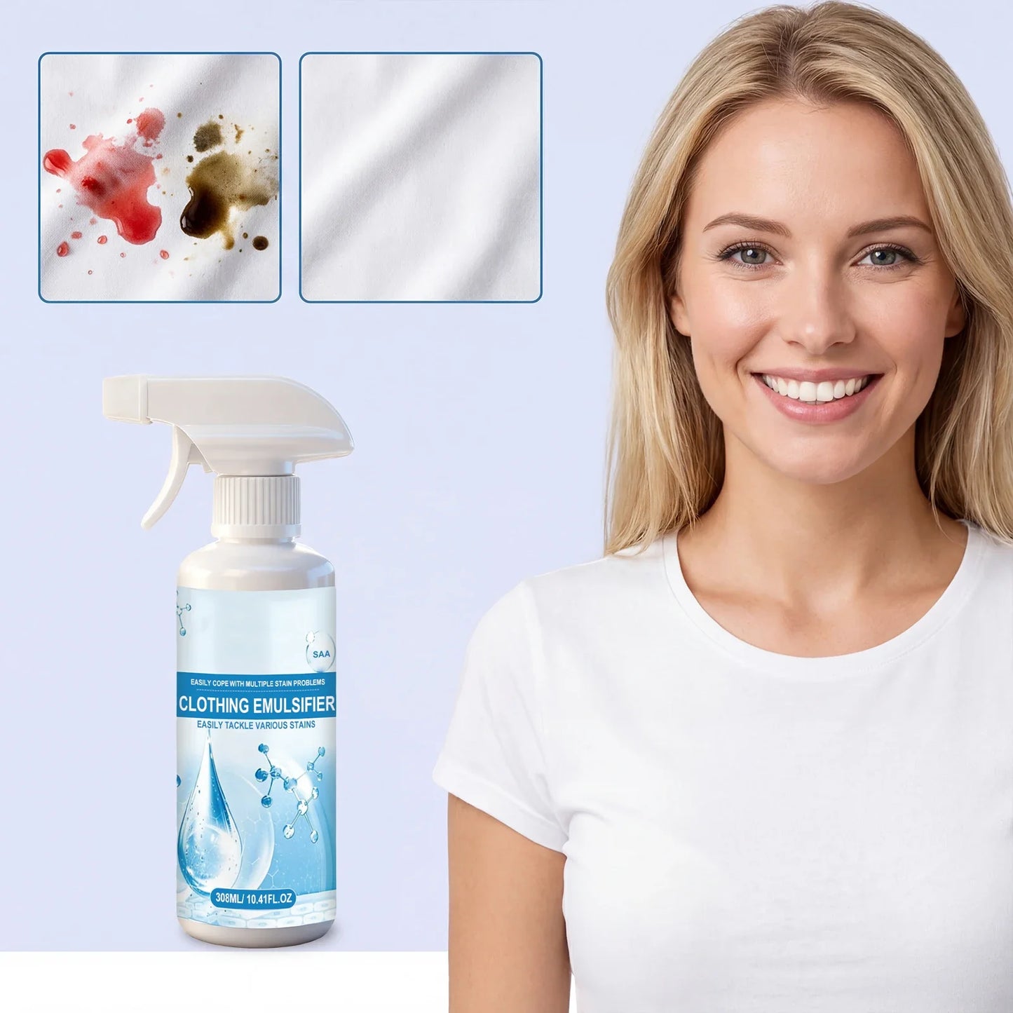 Clothes Stain Remover Spray 308ml – Fabric-Safe Laundry Cleaner