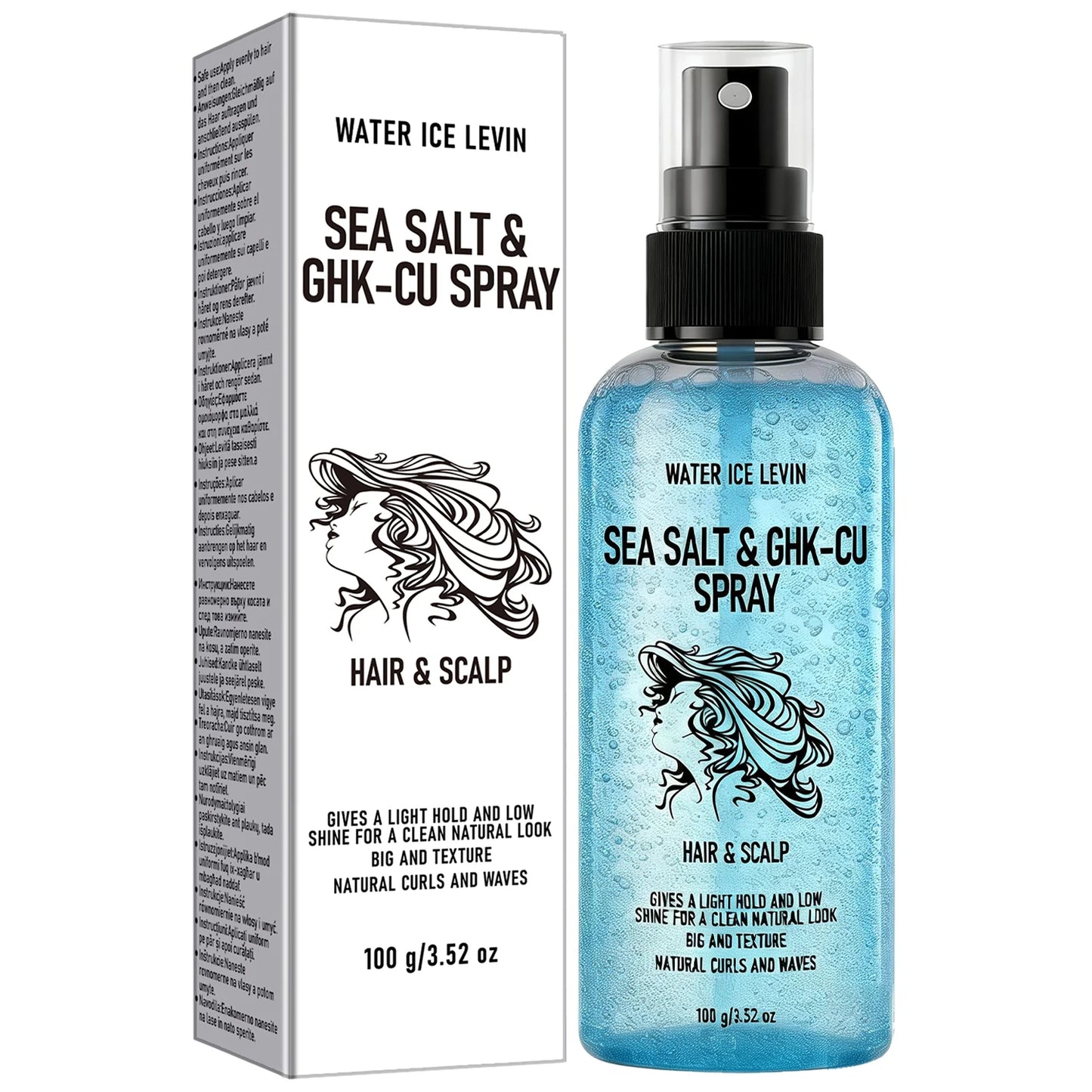 Biotin Keratin Sea Salt Hair Spray | GHK-Cu Curl Enhancer Hair Texture Spray Peaceful Pleasures Health and Wellness SKY BLUE 30g
