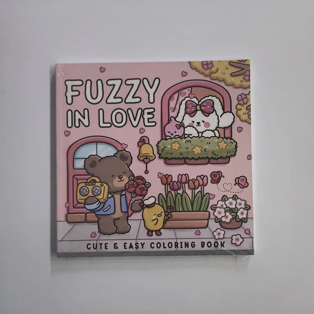 Fuzzy Love Adult Coloring Book Bold Easy Patterns Cute Drawing