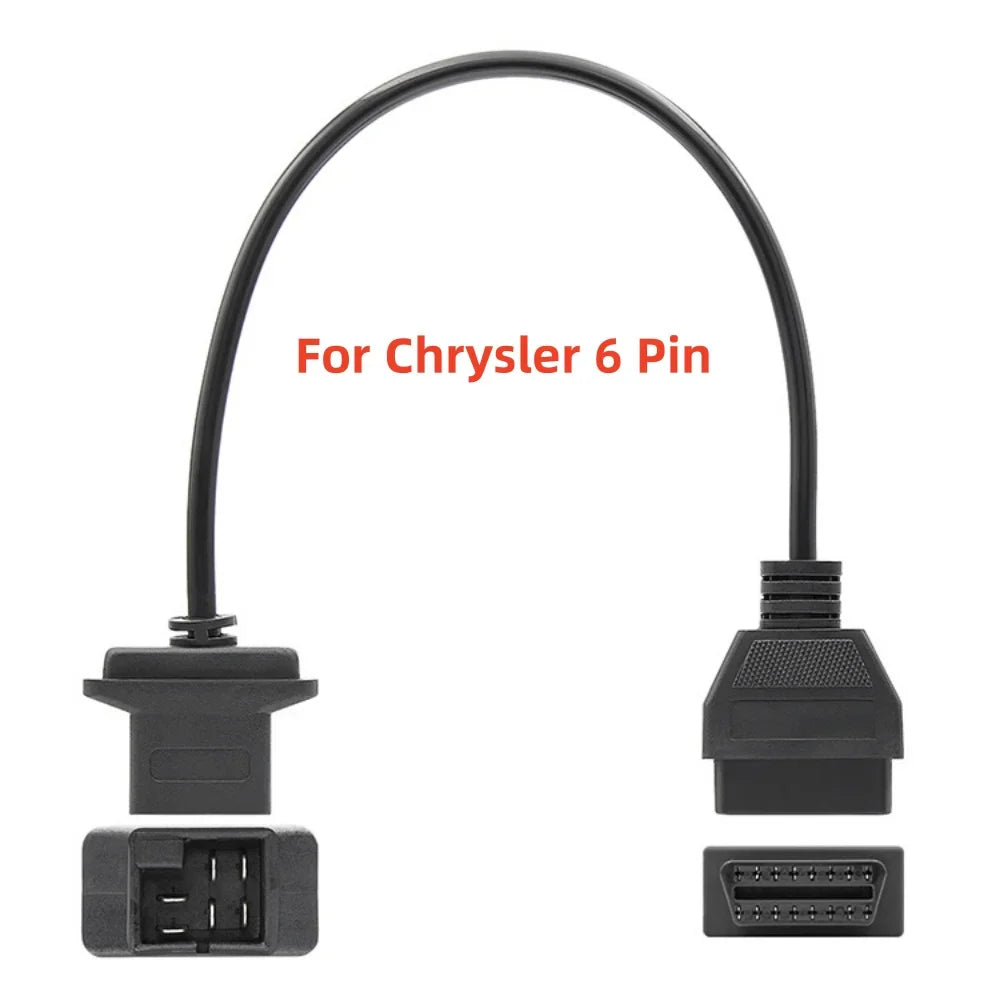 6-Pin OBD1 to OBD2 Adapter Cable for Chrysler Jeep Dodge
