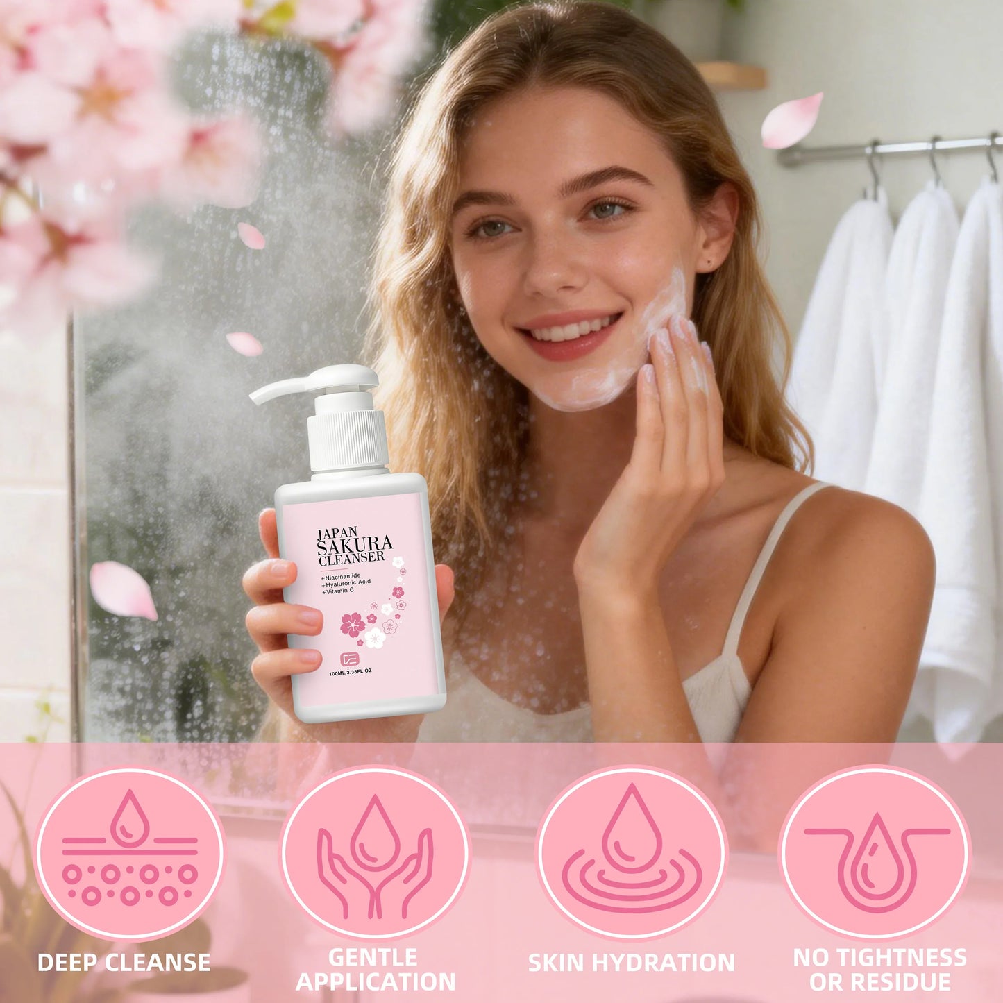 veérenae Japan Sakura Facial Cleanser 2pc – All Skin Types