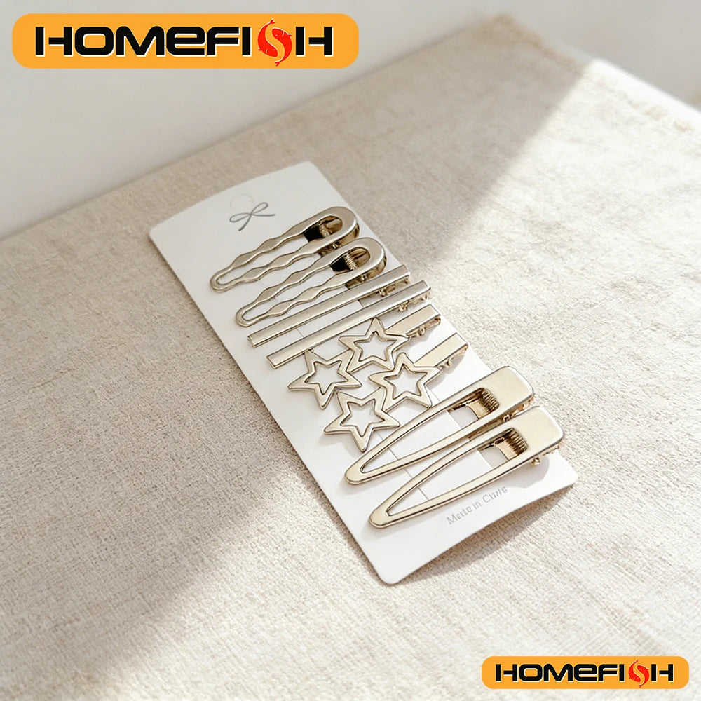 Sliver Metal Hair Clips Women Girls Duckbill Hairpin Personality Bangs Side Headwear Barrettes Hairclip Styling Accessories Peaceful Pleasures Health and Wellness