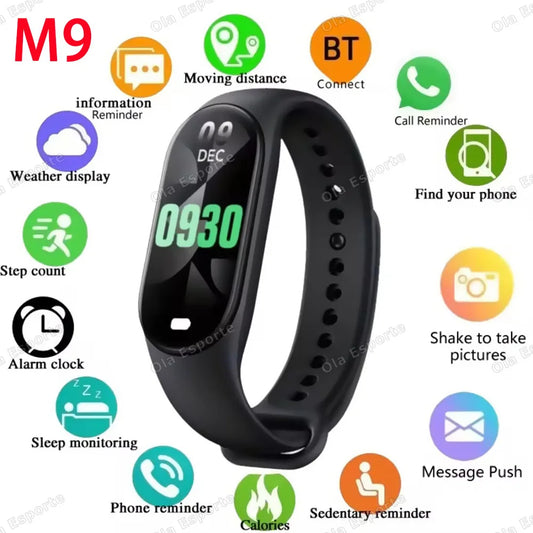 M9 Smart Watch Fitness Tracker | Steps, Heart Rate & Music Fitness Smart Watch Peaceful Pleasures Health and Wellness