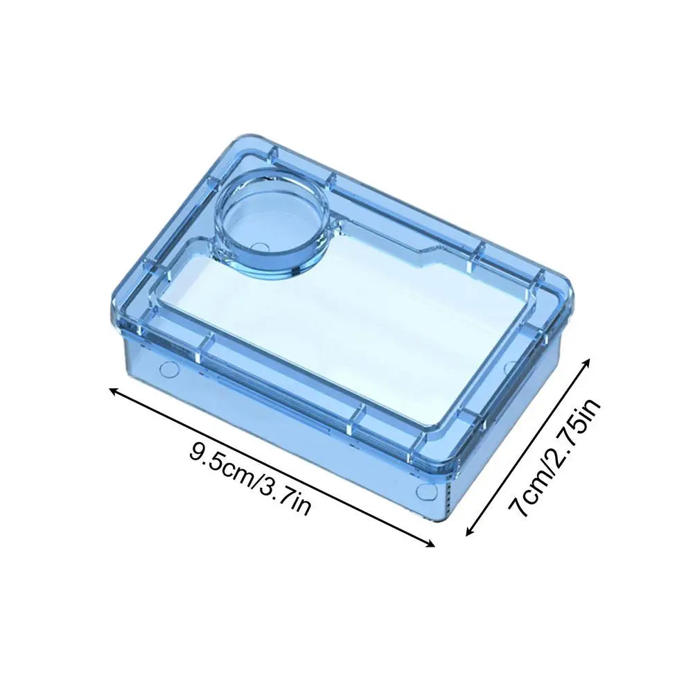 Escape Proof Reptile Food Dish Compartment Feeding Bowl For Leopard Gecko Hermit Crab Frog Spider Chameleon Iguana Lizard Tank Peaceful Pleasures Health and Wellness Blue