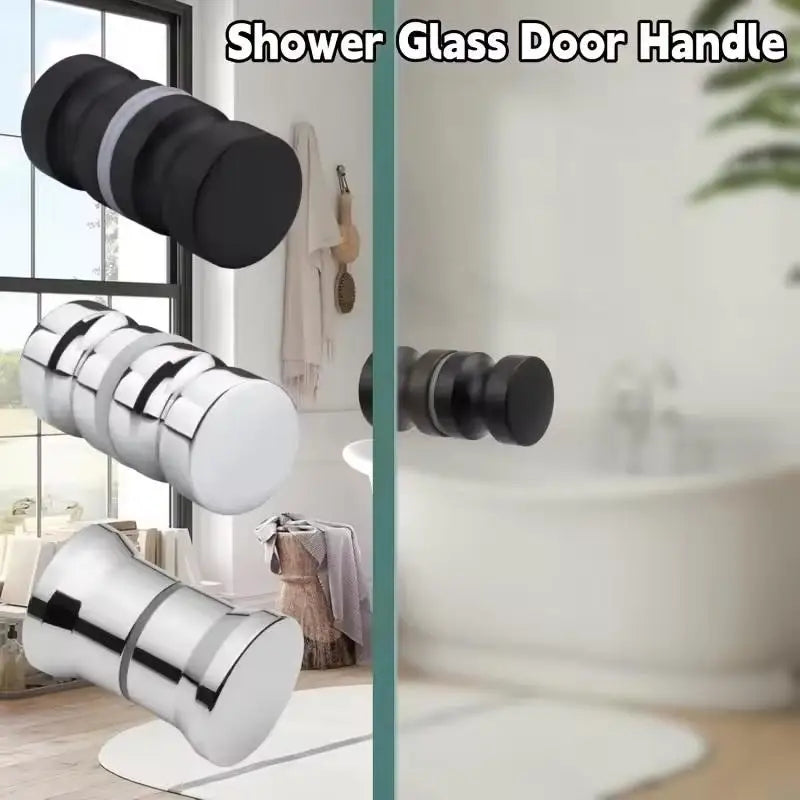New Shower Glass Door Handle,Sliding Shower Doors Knob,Double Sided Pull Hardware Replacement Parts For Bathroom Glass Doors Peaceful Pleasures Health and Wellness
