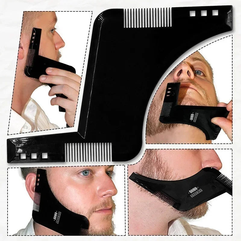 5pcs Beard Trimmer Template Stencil, Beard Shaping Comb Template, Men Salon Tools, Barber Accessories Peaceful Pleasures Health and Wellness