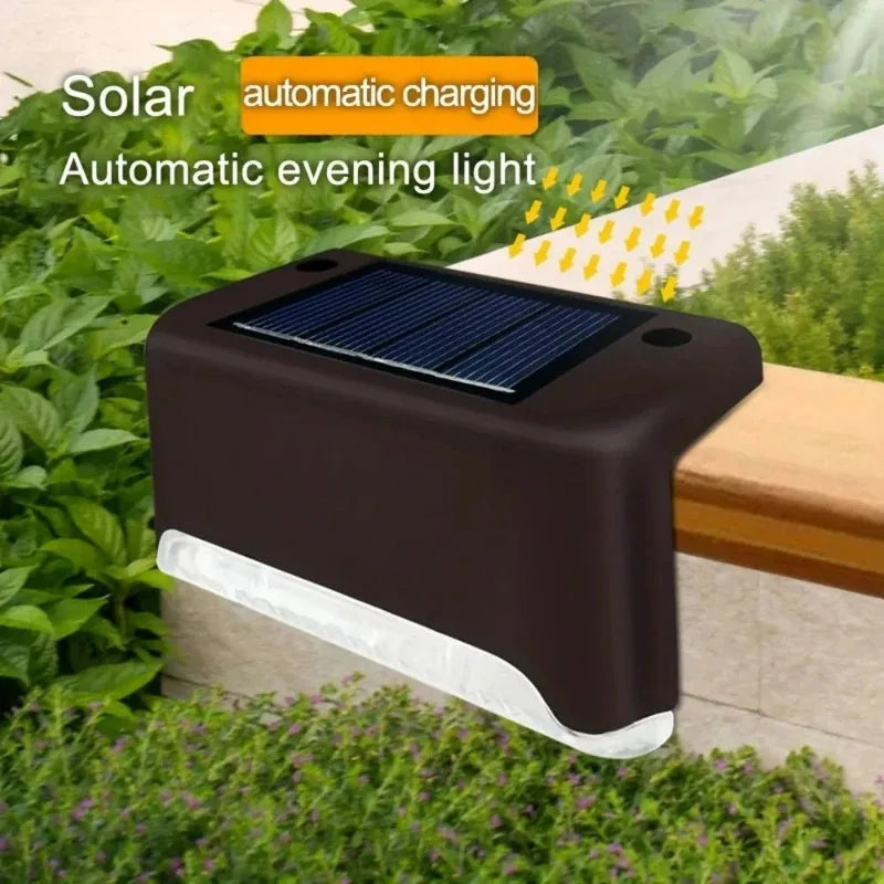 Solar LED Stair Lights Outdoor Waterproof Step Garden Lamps