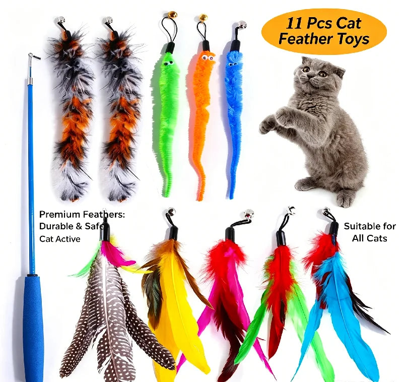 Replacement Cat Feather Toy Head Retractable Stick Products
