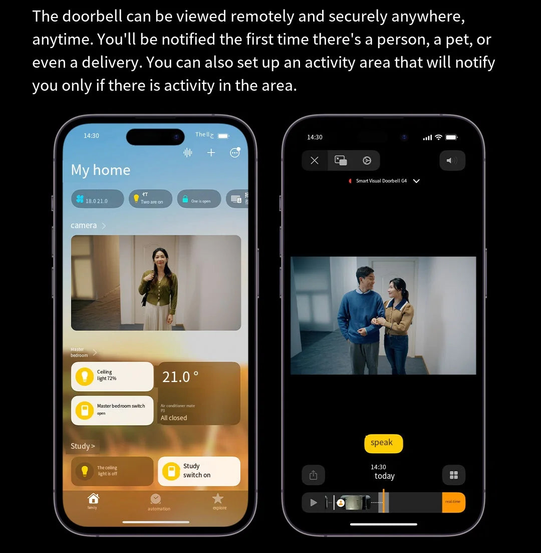 Aqara G4 Video Doorbell 1080P HD Pixels Visual Door Bell For Apple Homekit App Remote Control Electronic Cat Eye Smart Home Peaceful Pleasures Health and Wellness