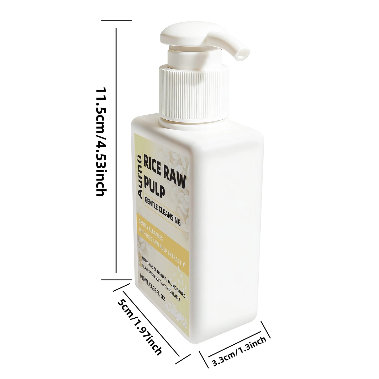 Aurnü Rice Raw Pulp Gentle Cleansing, Gently Cleanses, Smoothes Skin, Leaves It Non-Dry & Comfortable, For All Skin Types Peaceful Pleasures Health and Wellness 100ml