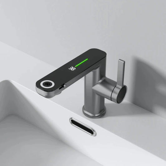 LED Digital Temperature Display Basin Faucet | Hot & Cold Mixer Basin Sink Faucet Peaceful Pleasures Health and Wellness