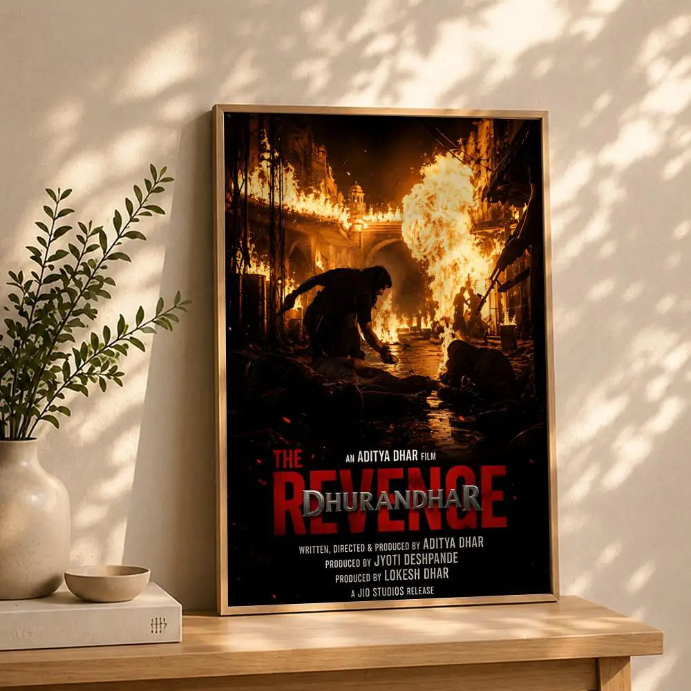 Movie-Dhurandhar 2 Poster HD Self Adhesive Waterproof Wall Art Ideal for Home Office Dorm Bedroom Great Gift Peaceful Pleasures Health and Wellness White3 50X70cmNoframe
