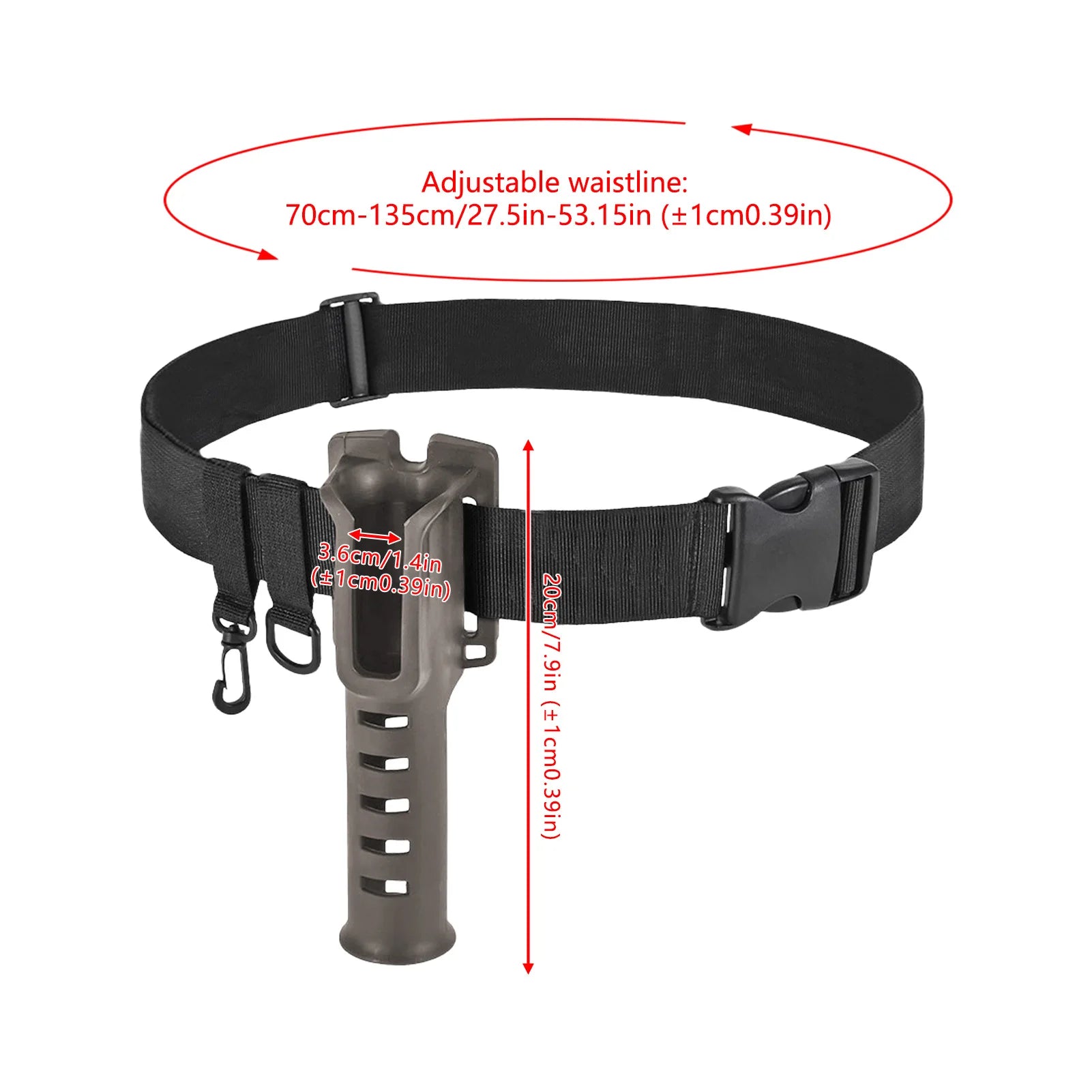 Portable Fishing Rod Holder Belt Snap-on Fishing Rod Holder Belt Pole Inserter for Spinning Casting Reel Surf Kayak Peaceful Pleasures Health and Wellness