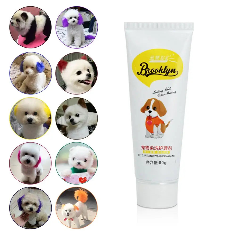 80g Pet Dog Cat Animals Hair Coloring Dyestuffs Dyeing Pigment Agent Supplies Peaceful Pleasures Health and Wellness
