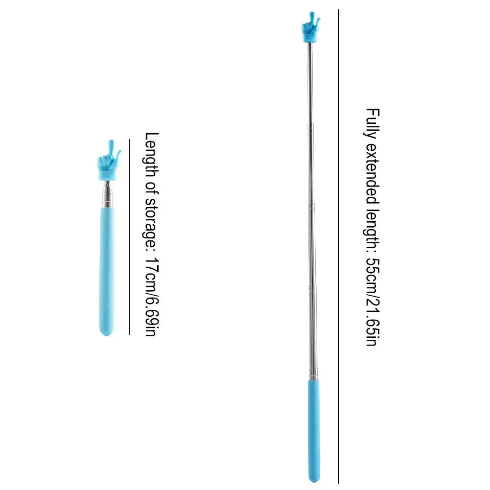 Colorful Finger Design Retractable Teacher Pointer Anti-slip Handle Teaching Guide Pointer Teaching Stick Whiteboard Pointer Peaceful Pleasures Health and Wellness