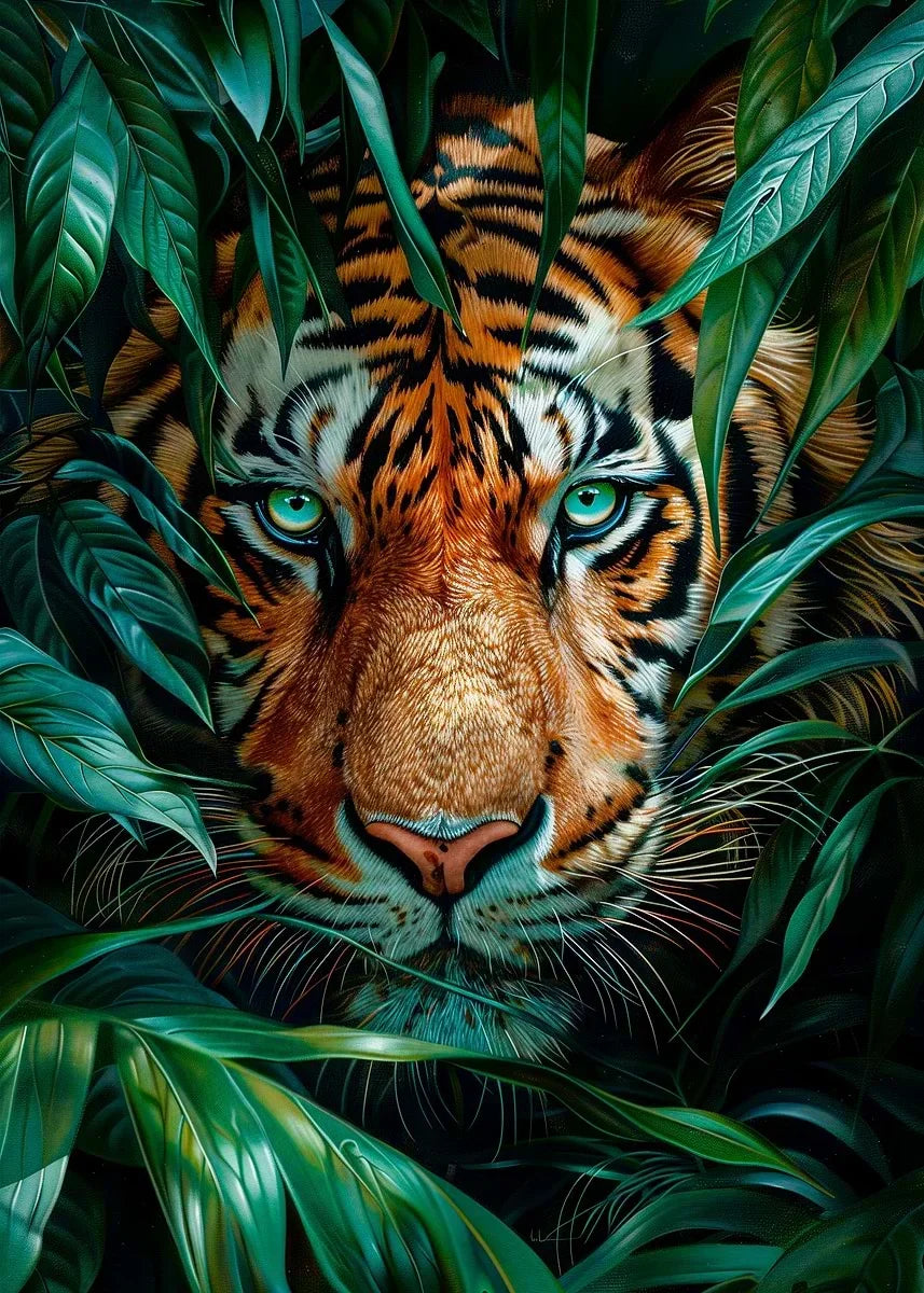 Tropical Tiger Forest Canvas Wall Art | Minimalist Home Decor Canvas Wall Art Peaceful Pleasures Health and Wellness