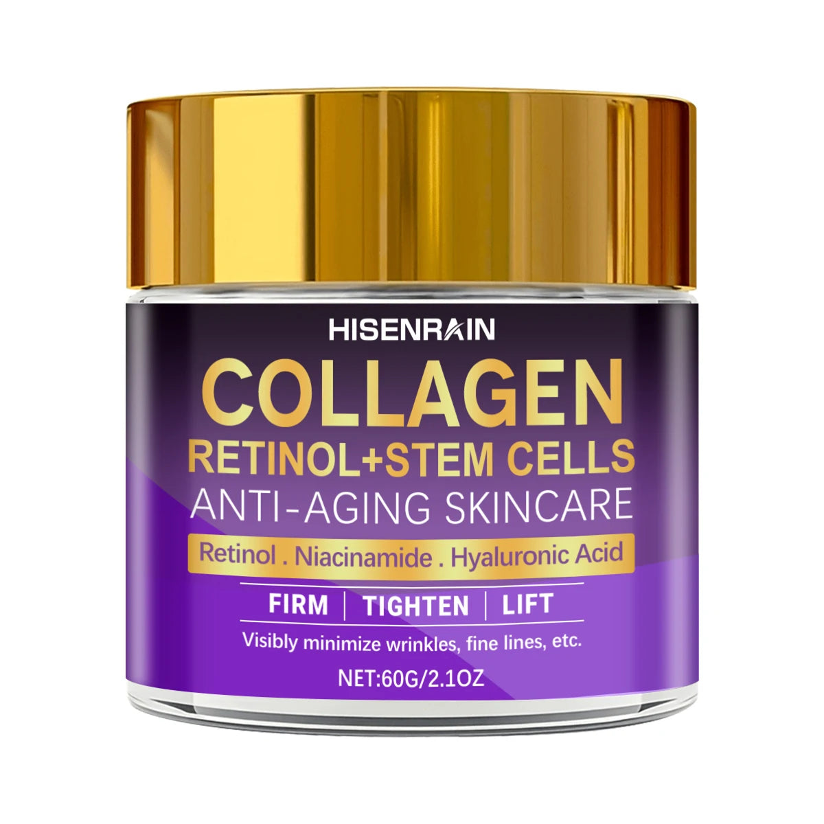 HISENRAIN Premium Collagen & Retinol Face Cream - Anti-Aging Moisturizer for Wrinkle Reduction, Firming & Hydrating Skin. Peaceful Pleasures Health and Wellness 60g