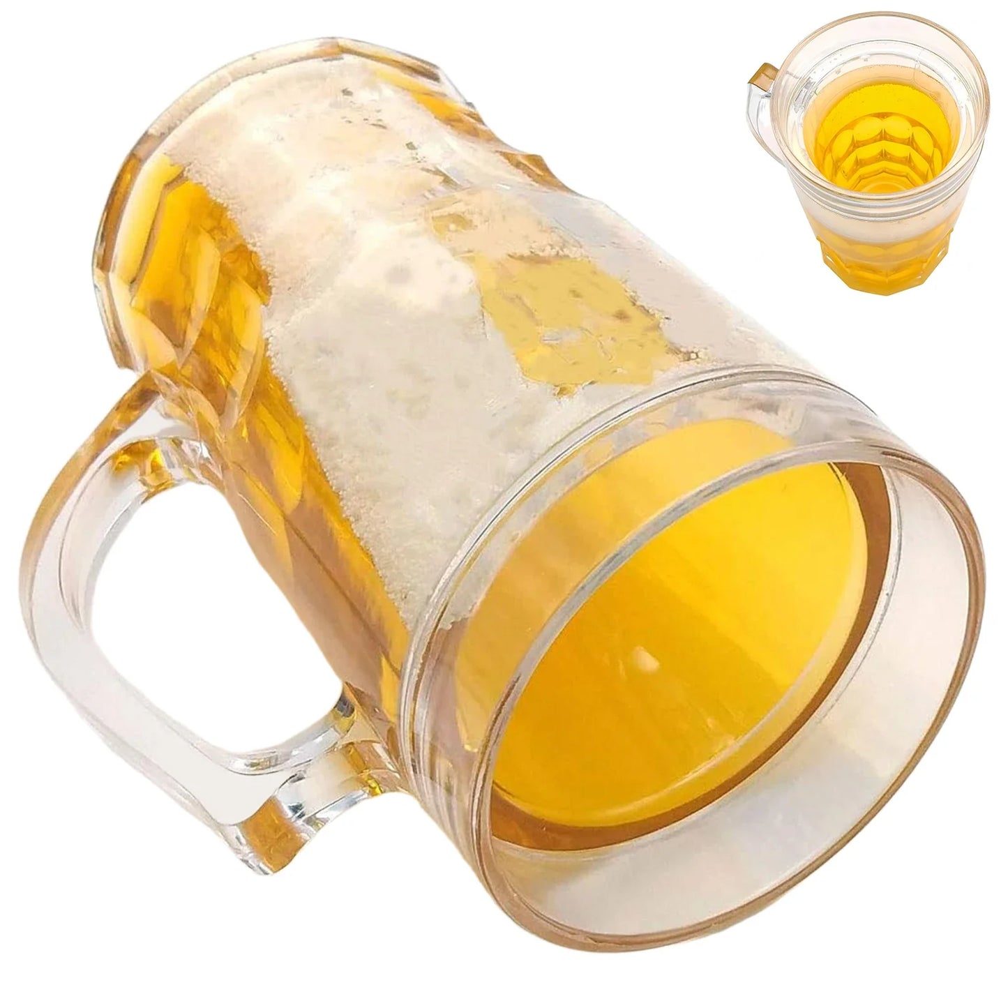 Fake Beer Mug Prank Cup – 450ml Transparent Double-Layer