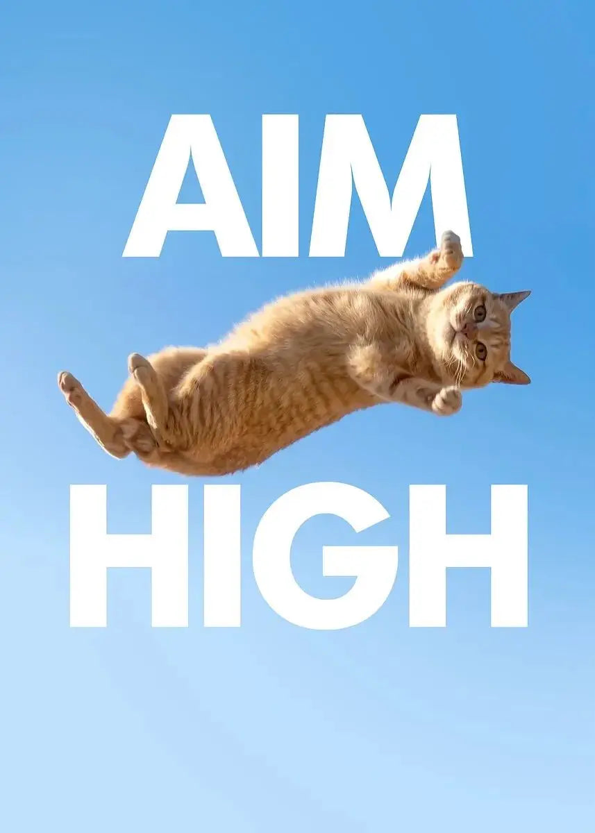 Cute Cat Yoga Canvas Wall Art | Hang In There Pet Poster