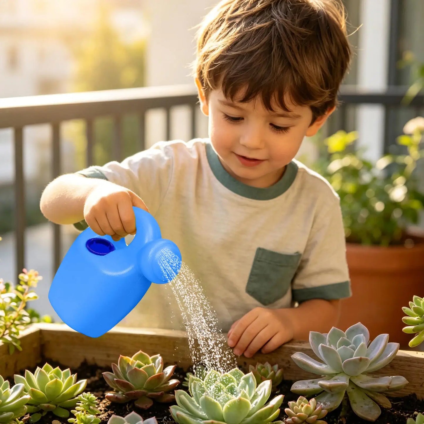 Kids Watering Can Portable Lightweight With Comfortable Handle Water Play Toy For Bath Beach Pool Courtyard Outdoor Toddler Peaceful Pleasures Health and Wellness