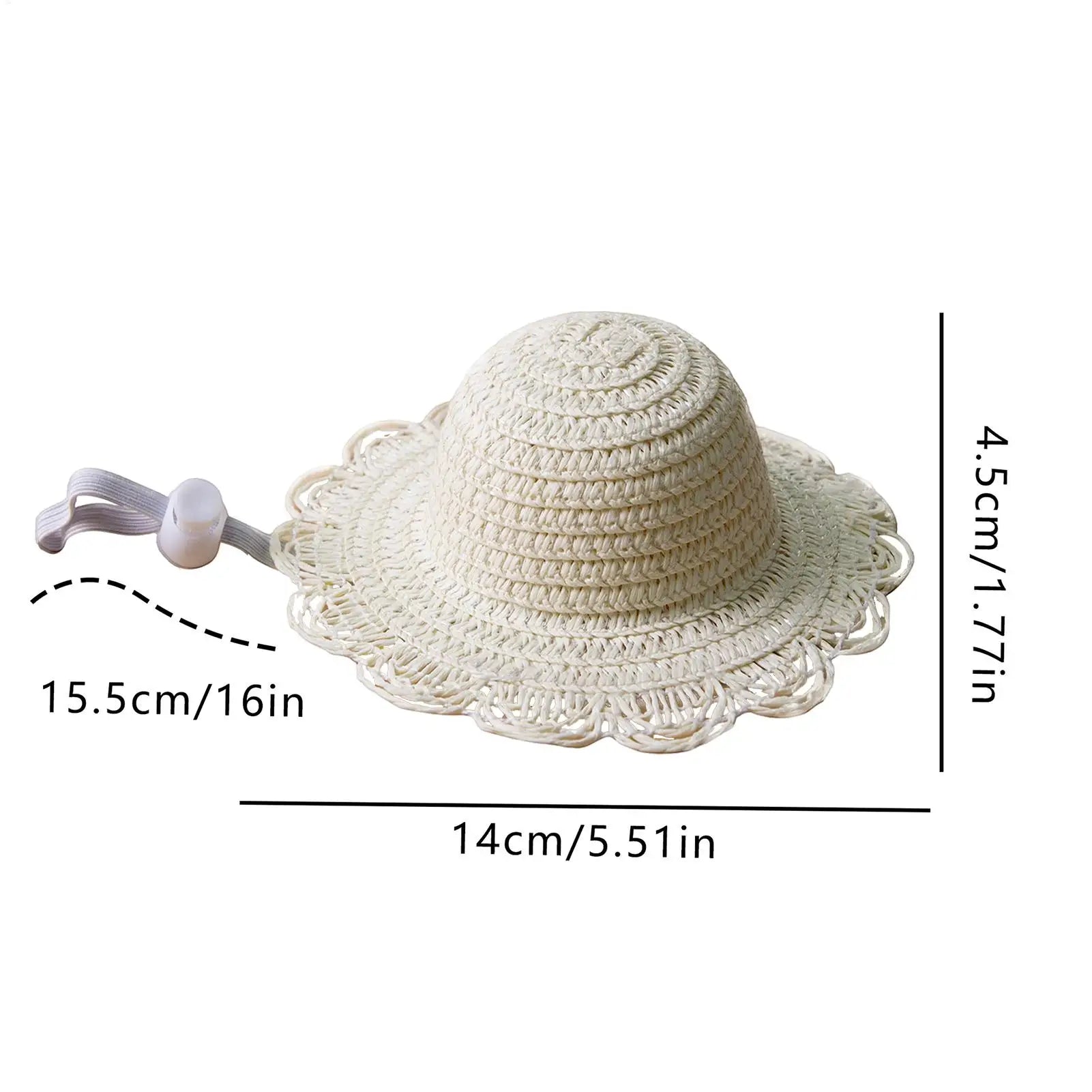 Straw Hat For Dog Adjustable Kitten Headwear Mini Dog Beach Hat For Pet Parents Animal Lovers Trainers Beach Park Walking Hiking Peaceful Pleasures Health and Wellness
