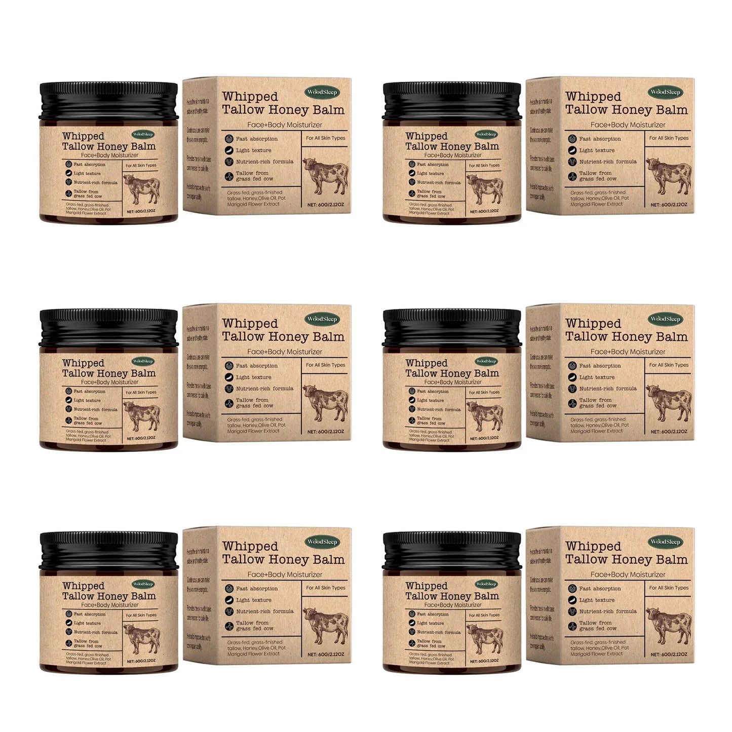 WoodSleep Beef Tallow & Honey Face Body Cream – Deep Moisture