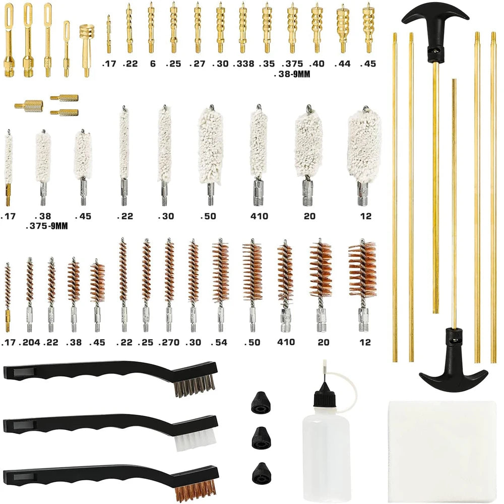 Universal Gun Cleaning Kit with Brass Rods Handgun Firearm Cleaner Tool Hunting Accessories Glock19 M16 Ar15 Hunting Accessories Peaceful Pleasures Health and Wellness