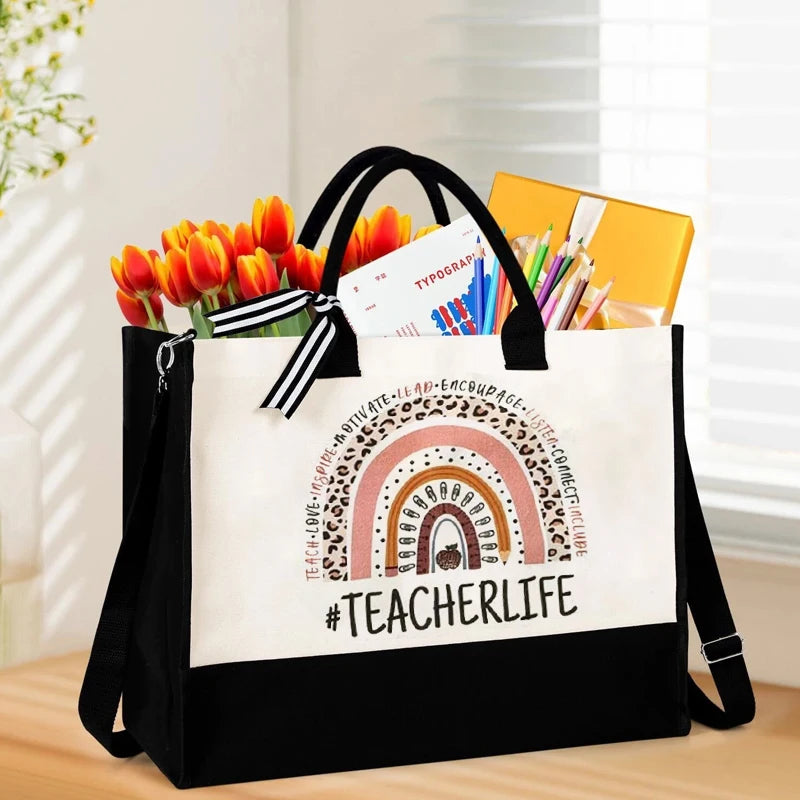 Teacher Appreciation Canvas Tote Bag | Thank You Gift Teacher Gift Tote Bag Peaceful Pleasures Health and Wellness