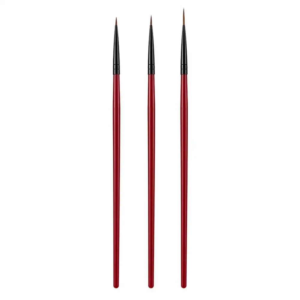 3-Piece Nail Art Liner Brush Set – Fine Striping & Detail Painting Brushes for UV Gel & Acrylic Nails Peaceful Pleasures Health and Wellness red