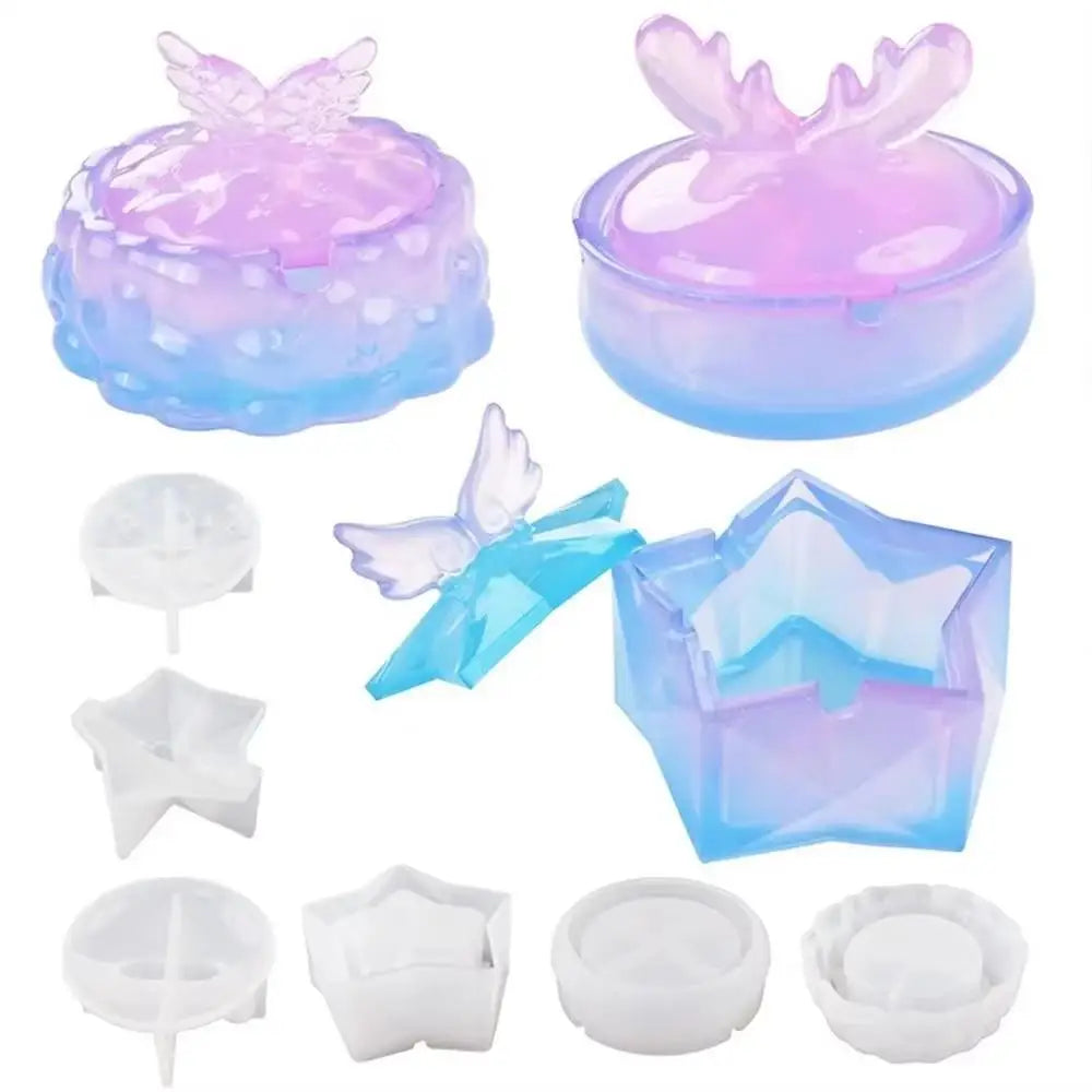 Creative Colorful DIY Elk Storage Box Mirror Silicone Mold Clouds