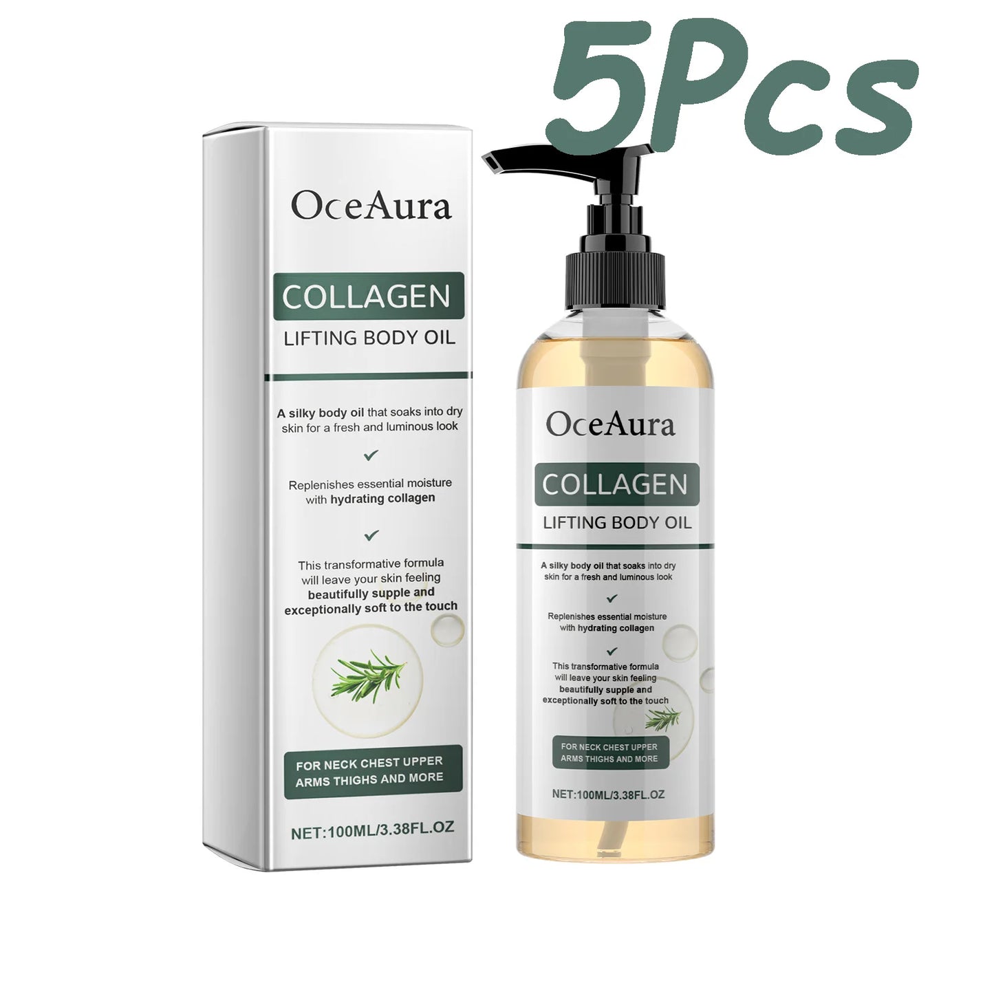 Collagen Firming Body Oil – Hydrating & Skin Tightening 100ml Peaceful Pleasures Health and Wellness 500ml Boxed