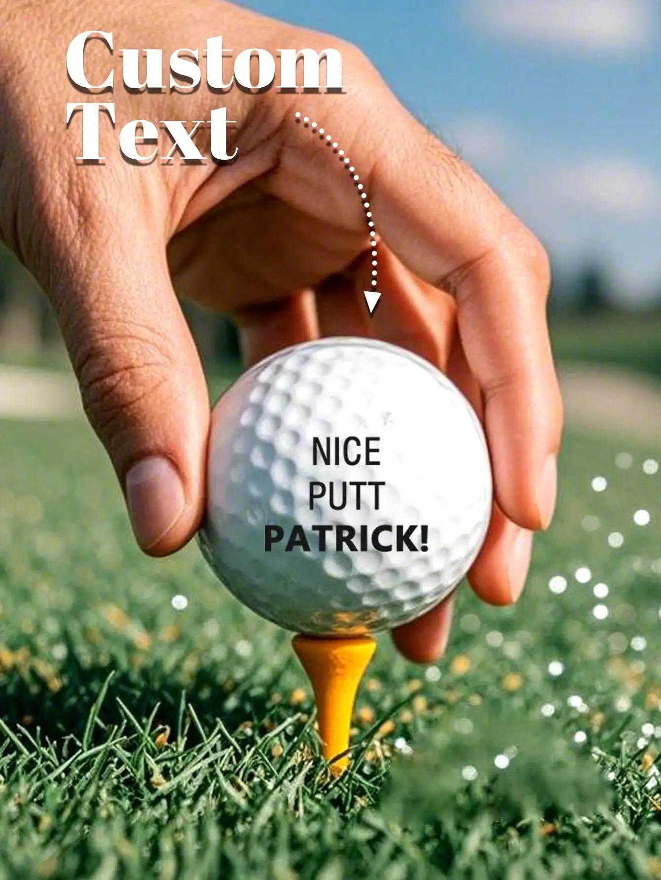 Custom Text Golf Ball Personalized Name Quote 3 Styles Premium Practice Gift For Golfer Dad Husband Friend Father Birthday Peaceful Pleasures Health and Wellness