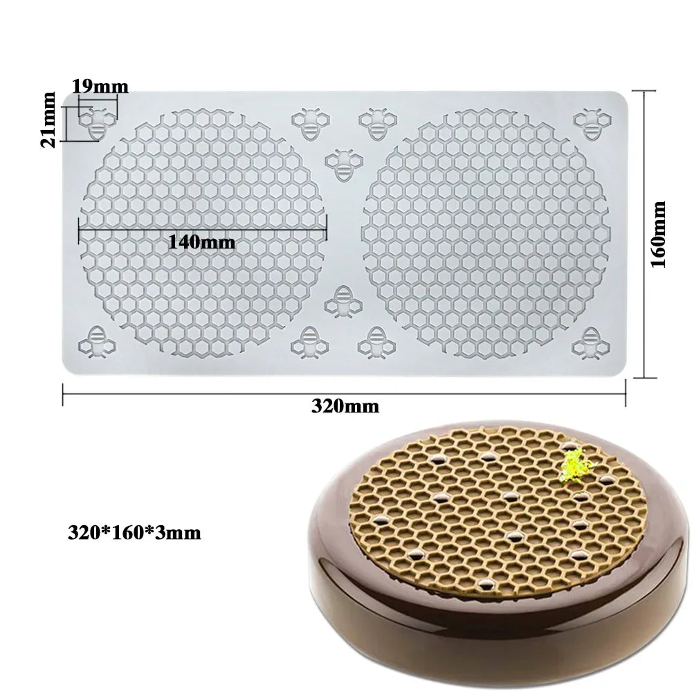 Honeycomb Mousse Cake Mold DIY Chocolate French Dessert Decoration Baking Silicone Mold Kitchen Baking Tool Peaceful Pleasures Health and Wellness MCM-280