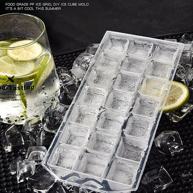 21-Grid Reusable Ice Cube Tray | Food-Grade PP Freezer Mold
