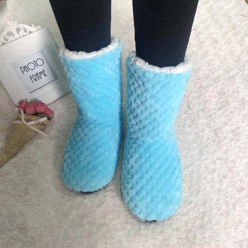 Women's Plush Fur Ankle Boot Slippers – Warm Winter Indoor Boots