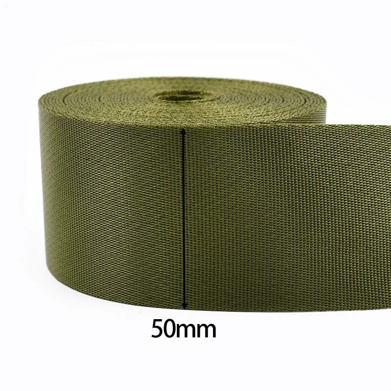 20/25/32/38/50mm ArmyGreen Nylon Webbing for Bag Strap 5Meters Dog Collar Ribbon Tapes Luggage Belt Bias Binding Sewing Trims Peaceful Pleasures Health and Wellness RD113-ArmyGreen-50mm