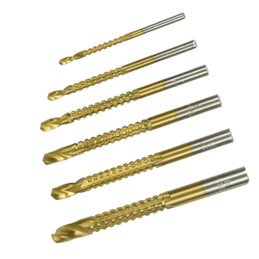 6Pcs Super-Hard Stainless Steel Spiral Drill Bits High-Speed for Metal Drilling Electric Drill Accessories Durable Golden Set Peaceful Pleasures Health and Wellness